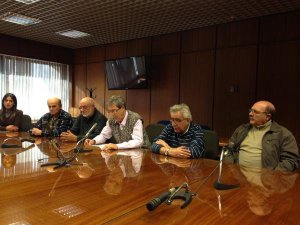 Eduardo Rubio junto a miembros del Coordinador de la UP